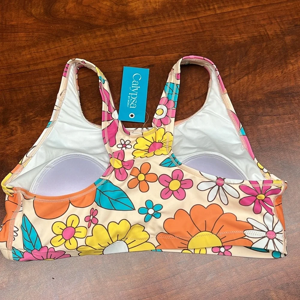 Calypsa two piece floral bathing suit